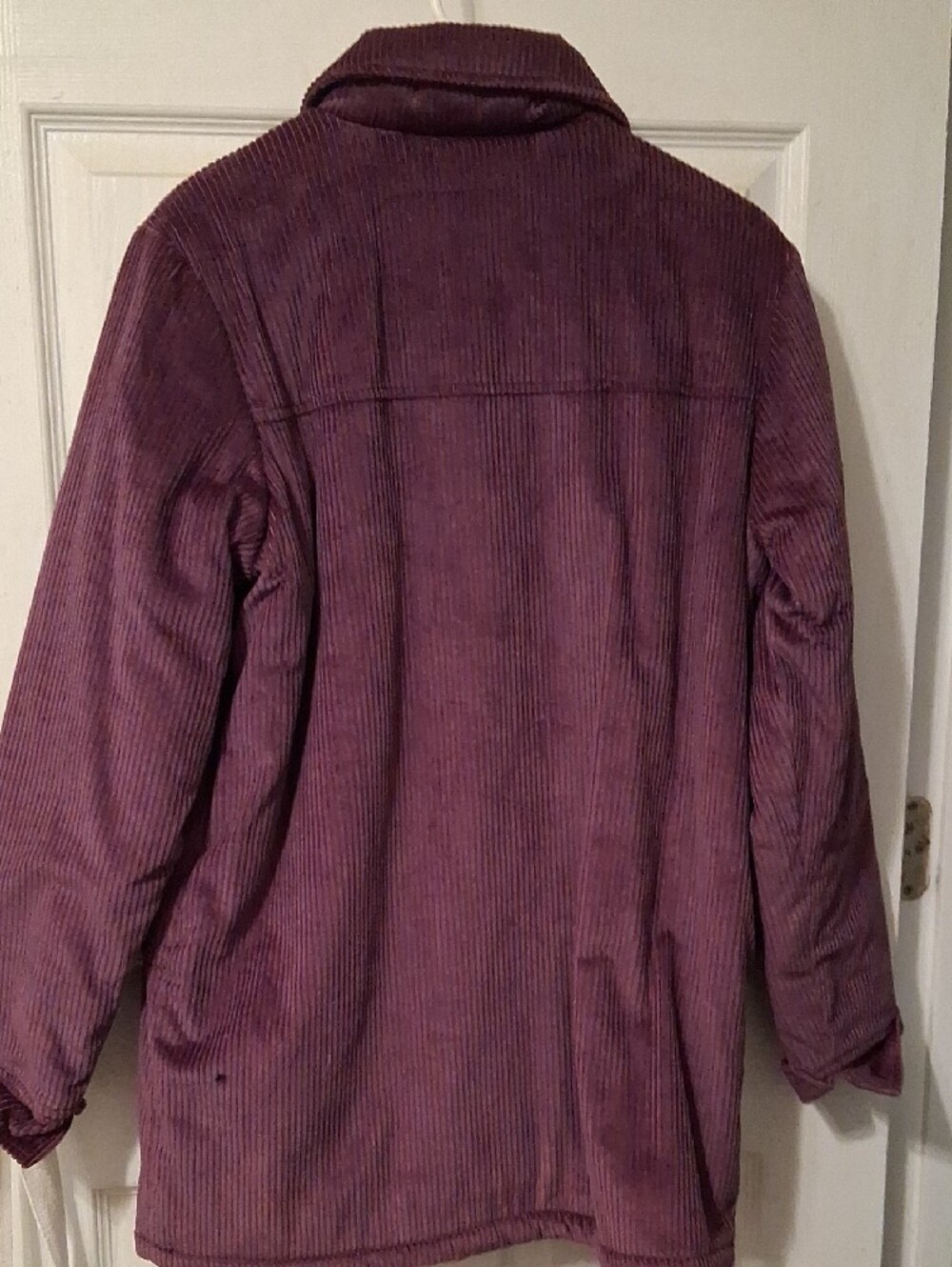 Corduroy Sherpa-Lined Women's Jacket - Plum - Picture 3 of 3